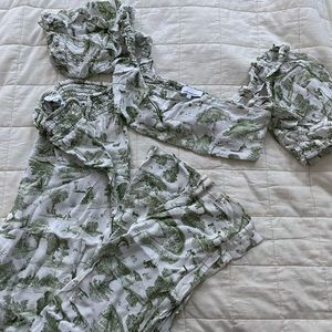 WeWoreWhat Crepe Coco Top and Smocked Flare Pants